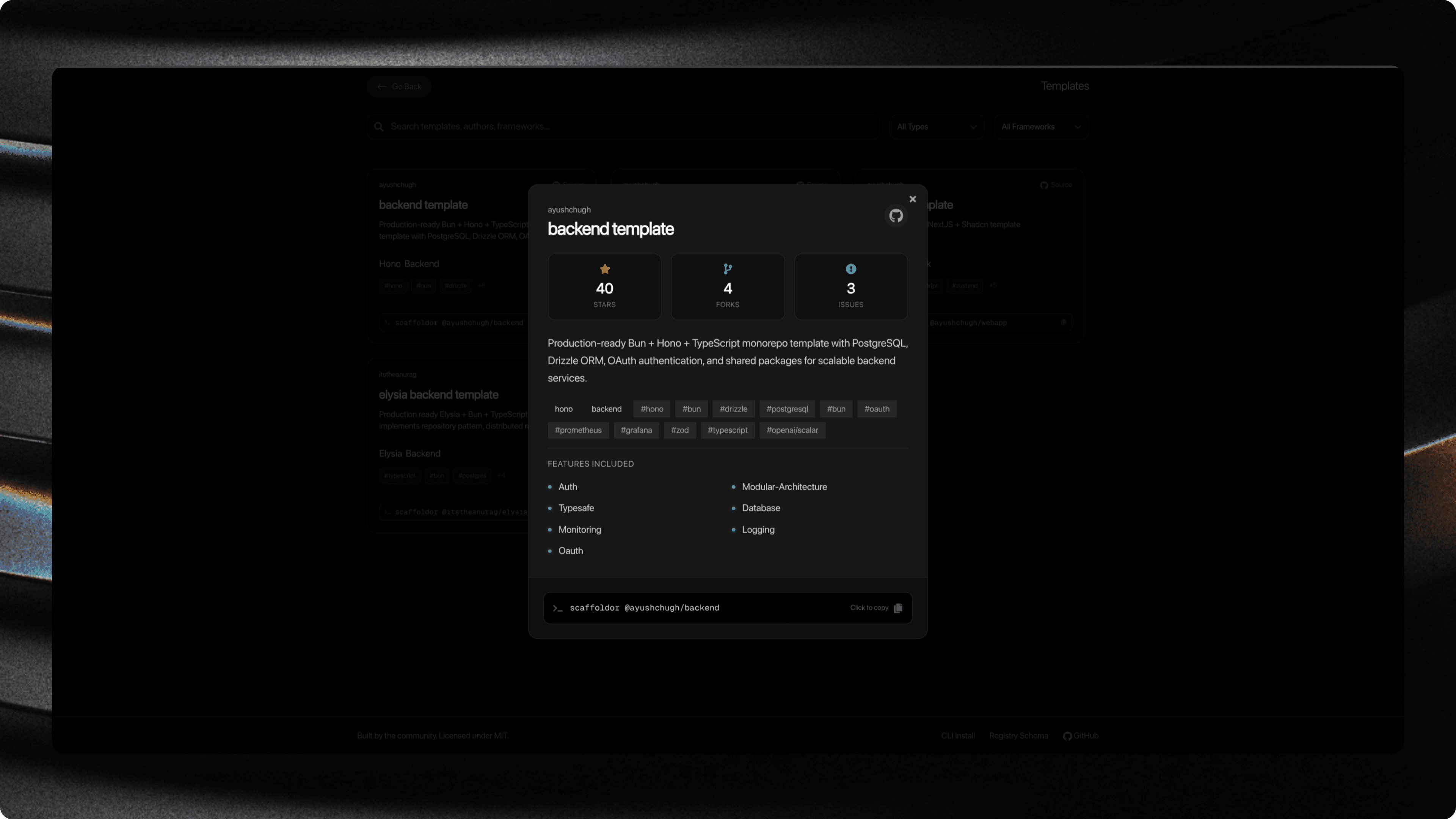 Scaffoldor - Template Gallery Preview